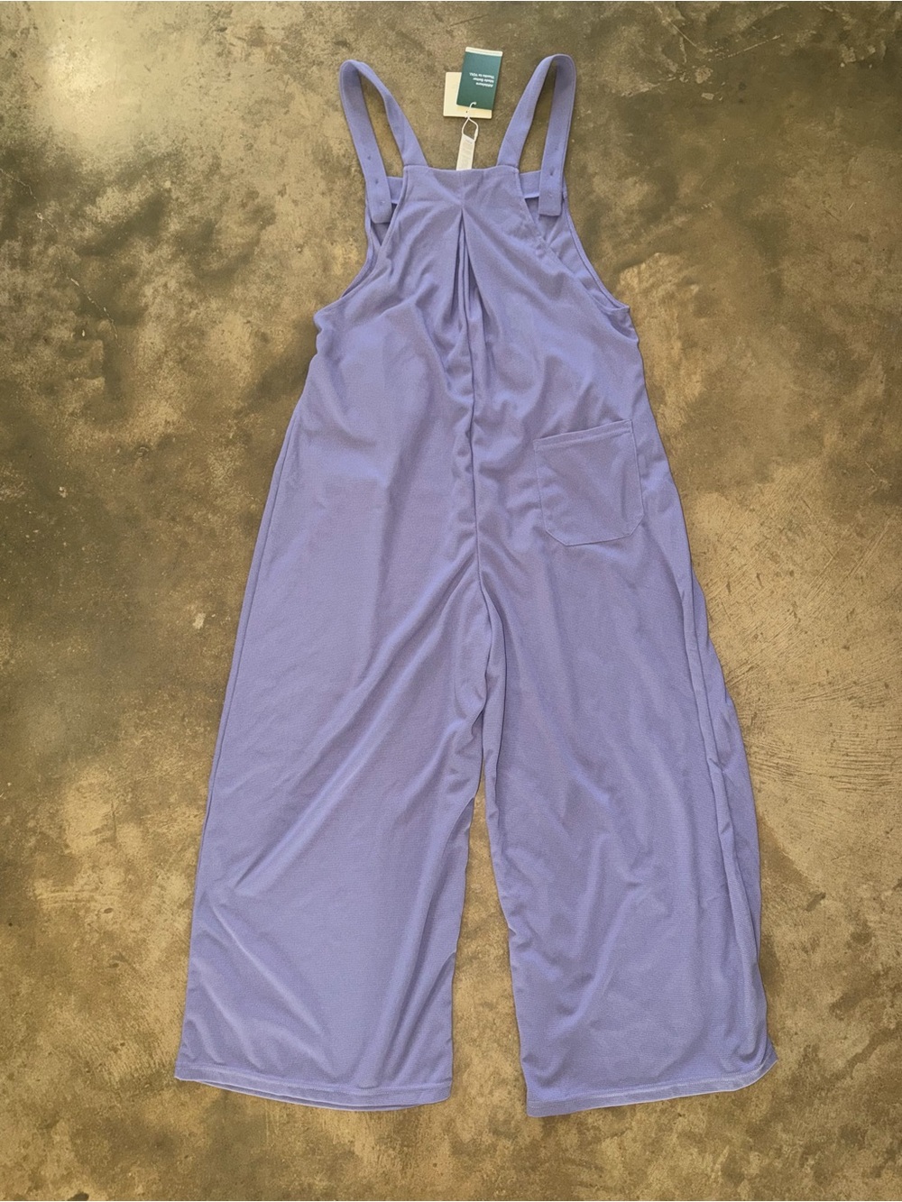 NWT Halara M Petite Mellow Purple Waffle Wide Leg Overalls Jumpsuit - Picture 9 of 10